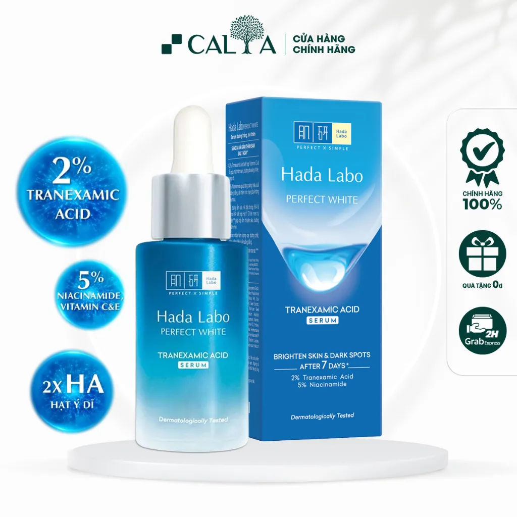 Tinh Chất Hada Labo Màu Xanh Dưỡng Trắng Tối Ưu - HadaLabo Perfect White Tranexamic Acid Serum 30ml