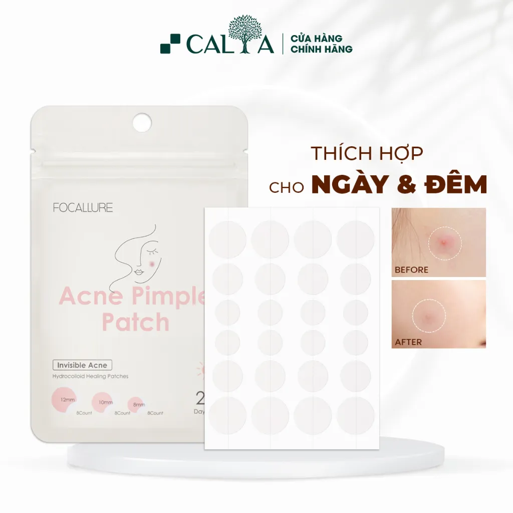 Miếng Dán Mụn Focallure Giảm Sưng Mụn, Tái Tạo Da Ngày Và Đêm Cao Cấp - Acne Pimple Patch 24 Miếng