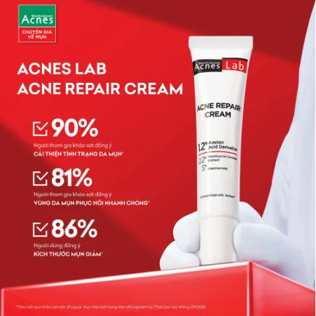 ACNES LAB ACNE REPAIR CREAM: 90% CẢI THIỆN TÌNH TRẠNG MỤN SAU 3 NGÀY*