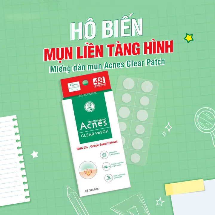 MIẾNG DÁN MỤN ACNES - CHE PHỦ, BẢO VỆ, GIẢM MỤN HIỆU QUẢ SAU 8H*